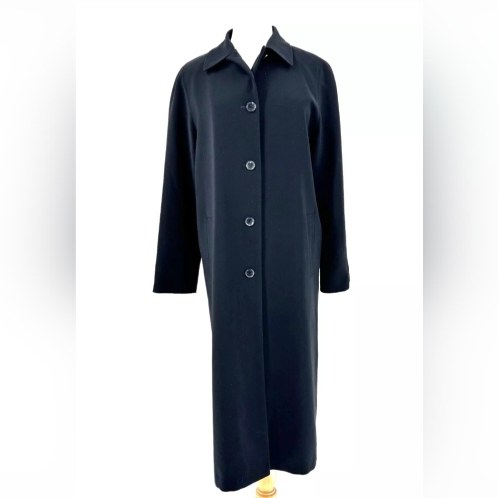 Trench Black Vintage Coat. Removable Zip Lining. By Gallery. XS S
